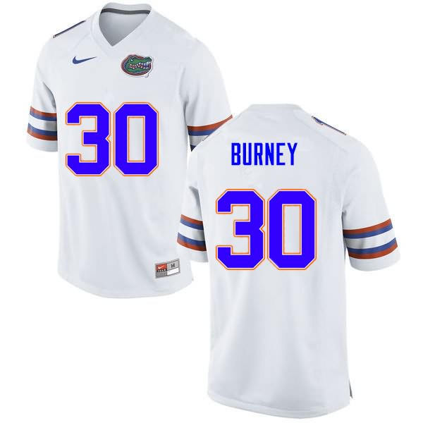 NCAA Florida Gators Amari Burney Men's #30 Nike White Stitched Authentic College Football Jersey XOU2264TW